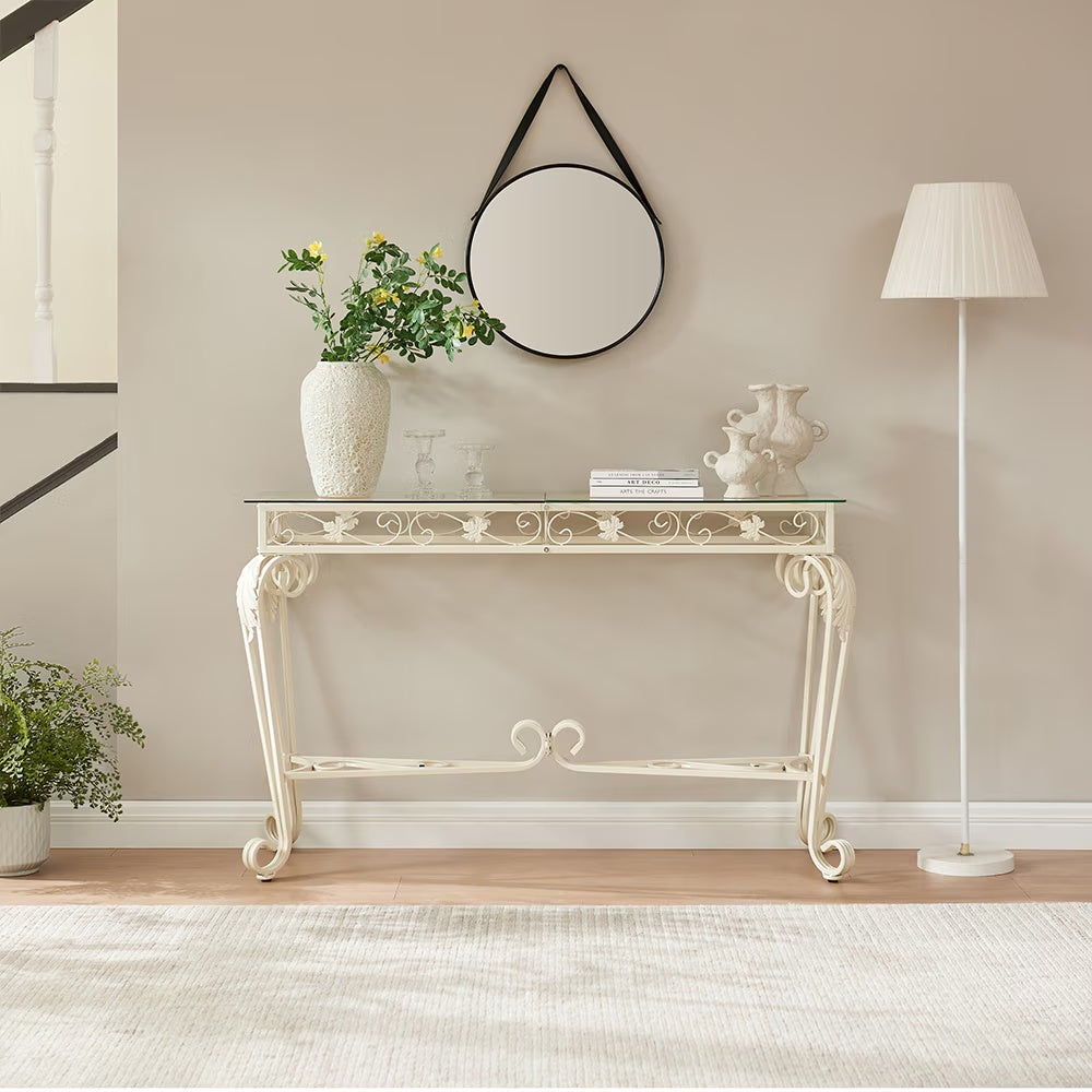 Modern Tempered Glass Console Table