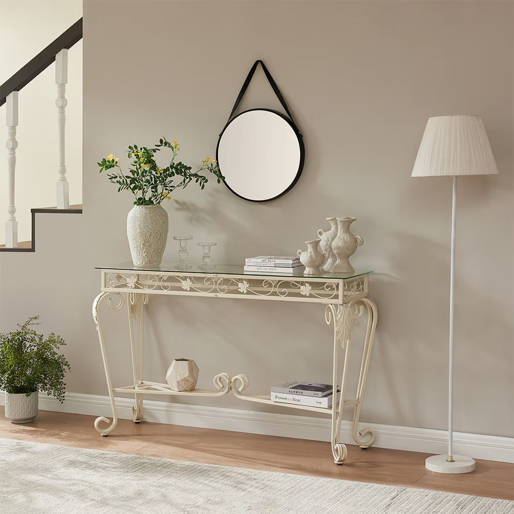 Modern Tempered Glass Console Table